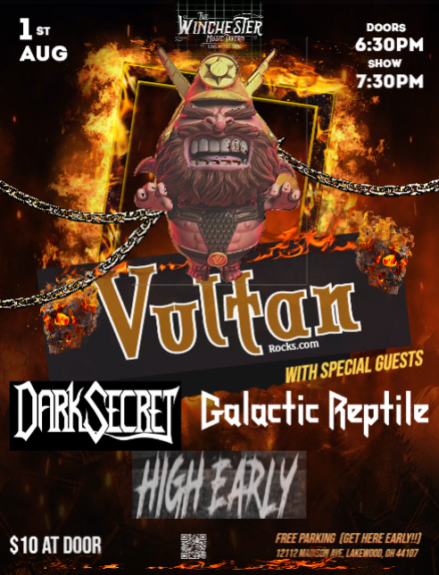 Vultan to rock The Winchester on August 1 with Dark Secret, High Early and Galactic Reptile